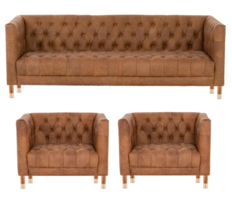 Brown Velvet Chesterfield 2 Armchair Leather Modern Design Furniture Sofa Set Sofas new