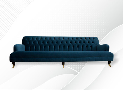 Big Sofa Couch Chesterfield 250cm Upholstery Sofas 4-seater Leather Textile Turkis