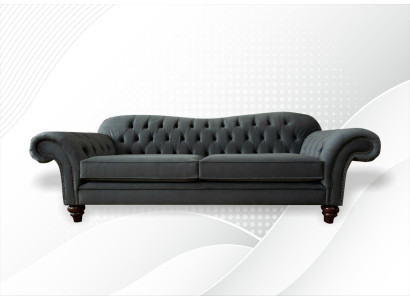 XXL Chesterfield Sofa 4 Seater Couch Upholstery Seat Suite Leather Textile