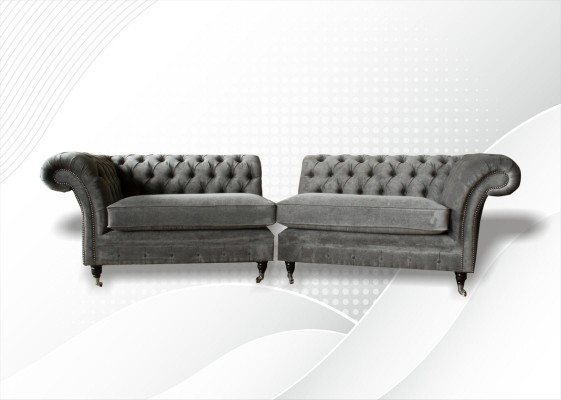 XXL Chesterfield Sofa 4 Seater Couch Upholstery Seat Suite Textile Leather