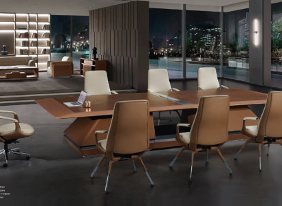 Conference table room meeting + 6x chairs training tables tables 7 pieces.