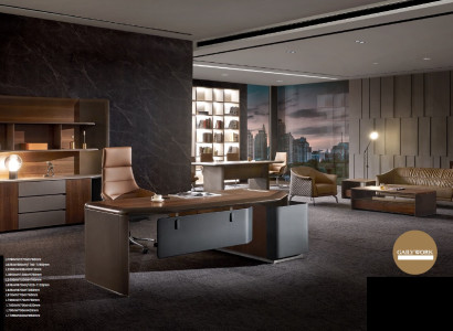 Office Work Room Set Armchair Table Complete Furniture 3pcs Furnishings