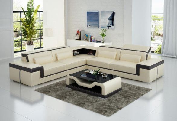Leather sofa with USB,Living landscape Corner sofa Eck Suite Design Modern Sofa G8020B