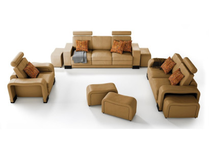 Sofa set Couch USB Sofa Leather Suite Seat Living landscape 3+2+1 Seater new