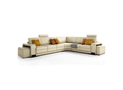 Corner sofa + USB,Upholstery Sofa Living landscape Seat Corner Suite Leather Textile FrancoC