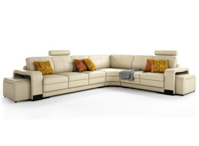 Corner sofa + USB,Upholstery Sofa Living landscape Seat Corner Suite Leather Textile FrancoC