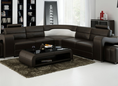 Leather sofa with USB,Living landscape Corner sofa Eck Suite Design Modern Sofa F3008B