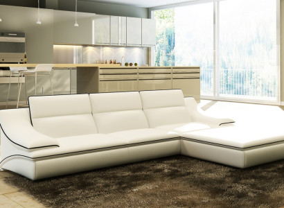 Leather sofa with USB,Living landscape Corner sofa Eck Suite Design Modern Sofa A1160C