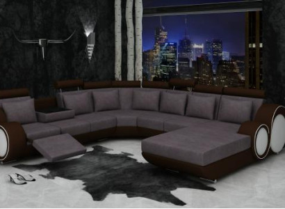 Textile Sofa with USB XXL Living landscape Fabric Couch Big Upholstery Sofa U-shape new