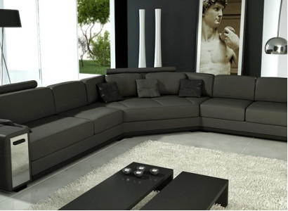Living landscape Round Corner sofa Leather Round Couch Suite Sofa Couch Corner + USB