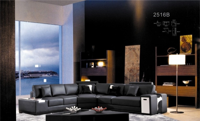 Living landscape Round Corner sofa Leather Round Couch Suite Sofa Couch Corner + USB