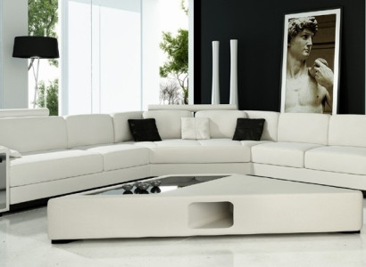 Modern Corner sofa Living landscape Couch Table Sideboard Sofa USB Corner suite 3-piece.