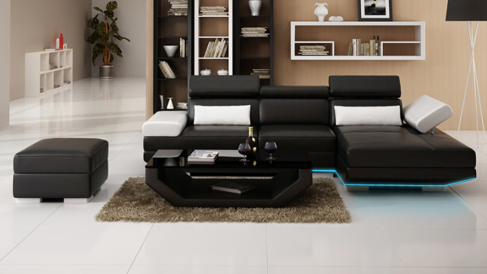 Leather sofa L-shape + USB Living landscape Corner sofa Suite Design Modern Sofa K5009D