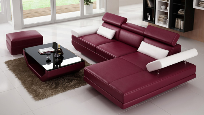 Leather sofa L-shape + USB Living landscape Corner sofa Suite Design Modern Sofa K5009D