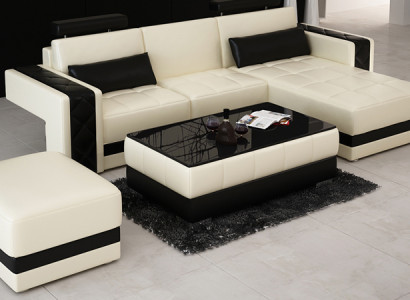 Leather sofa with USB Living landscape Corner sofa Corner Suite Design Modern Sofa L6010D