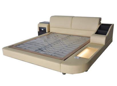 Exclusive Multi-Purpose Double Beds Hotel Marriage Upholstery Leather Bed + USB Luxury new