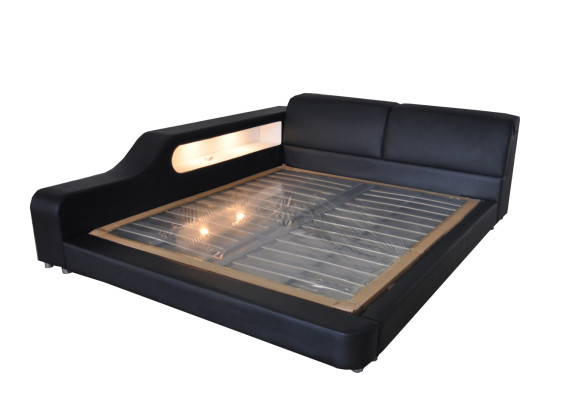 Design Bed XXL Big Beds Leather Hotel 180x200 Multifunction Shelf USB Upholstery