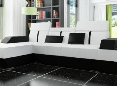 Leather sofa with USB Sofa Corner sofa Corner sofa Leather couch Upholstery Corner made to measure