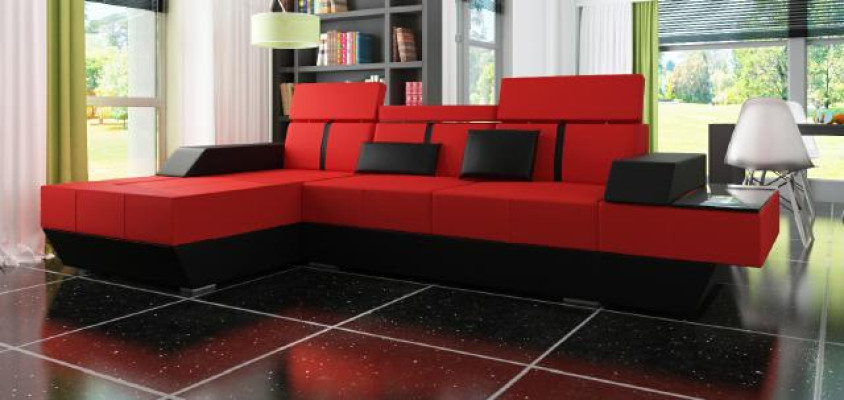 Leather sofa with USB Sofa Corner sofa Corner sofa Leather couch Upholstery Corner made to measure