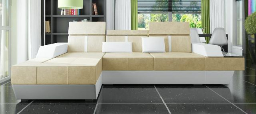 Fabric sofa Corner sofa Textile sofa Sofa + USB Textile Fabric Living landscape Upholstery new