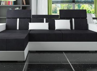 Fabric sofa Corner sofa Textile sofa Sofa + USB Living landscape Upholstery made to measure