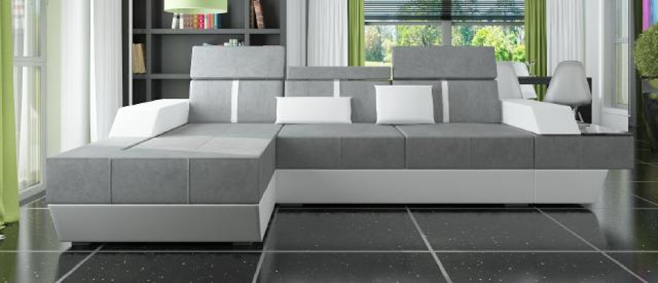Fabric sofa Corner sofa Textile sofa Sofa + USB Living landscape Upholstery made to measure