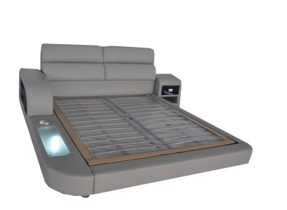 Luxury Leather Upholstery Beds with USB Double Modern 140/160/180/200 Bed LB8805