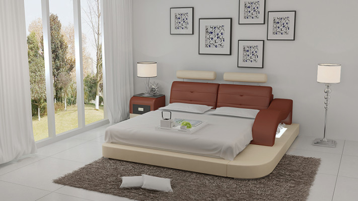 Design Bed XXL Big Beds Hotel Upholstery 160x200 Multifunction Shelf USB Leather