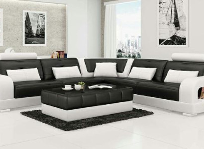 LEATHER SOFA SOFA Corner sofa Corner sofa Sofa set DESIGNER COUCH Living landscape