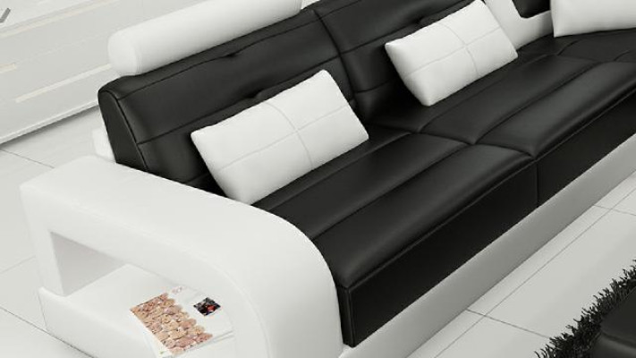LEATHER SOFA SOFA Corner sofa Corner sofa Sofa set DESIGNER COUCH Living landscape