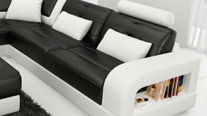 LEATHER SOFA SOFA Corner sofa Corner sofa Sofa set DESIGNER COUCH Living landscape
