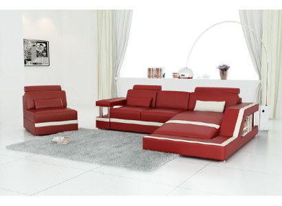 LEATHER SOFA XXL Leather Suite Corner sofa Upholstery Living landscape Suite L-shape HH4