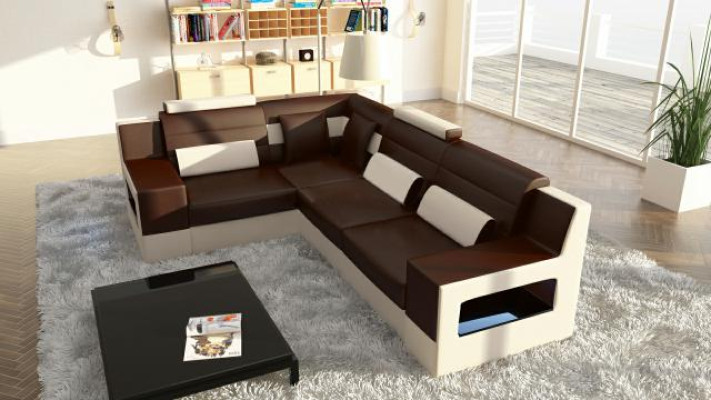 Living landscape Sofa Couch Upholstery Corner Corner sofa Suite Textile Fabric Leather Sofas