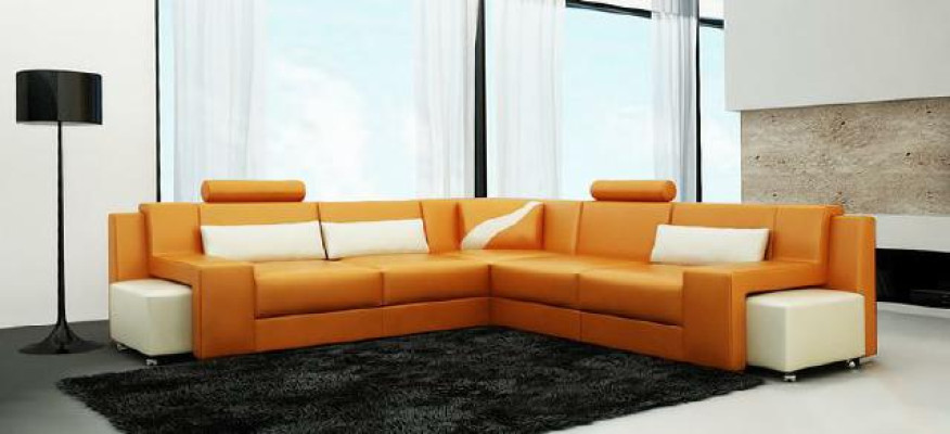Living landscape Upholstery Corner Corner Sofa Seat Couch Suite Landscape Leather V015B