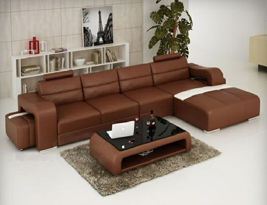 LEATHER SOFA Corner sofa COUCH DESIGNER PISA Living landscape COUCH SOFA L-shape BETA new