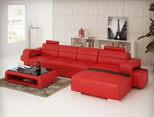 LEATHER SOFA Corner sofa COUCH DESIGNER PISA Living landscape COUCH SOFA L-shape BETA new