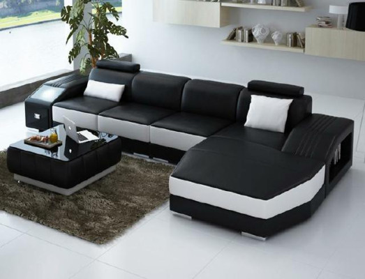 Living landscape Upholstery Corner Corner Sofa Couch Suite Landscape Leather new / 2724B