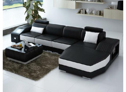 Living landscape Upholstery Corner Corner Sofa Couch Suite Landscape Leather new / 2724B
