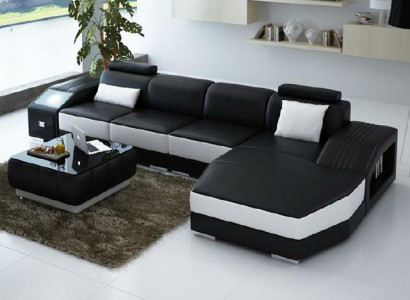 Living landscape Upholstery Corner Corner Sofa Couch Suite Landscape Leather new / 2724B