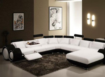 Leather Sofa with USB Couch XXL Living landscape Leather couch Big Sofa Corner sofa