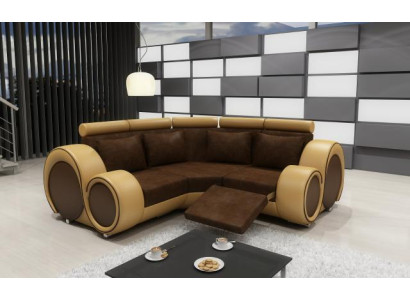 Corner sofa Sofa Couch Upholstery Living landscape Textile Corner Sofas Suite Fabric BER-X