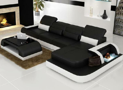 Living landscape Corner sofa Sofa Couch Corner sofa Upholstery Corner Suite Leather Couches