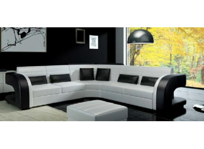 LEATHER SOFA Design Living landscape COUCH Suite UPHOLSTERED CORNER Corner sofa SOFA Bergamo