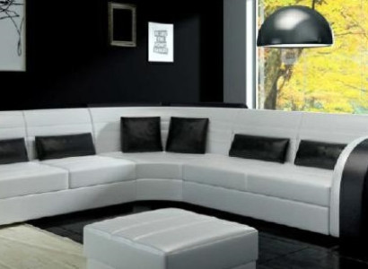 LEATHER SOFA Design Living landscape COUCH Suite UPHOLSTERED CORNER Corner sofa SOFA Bergamo