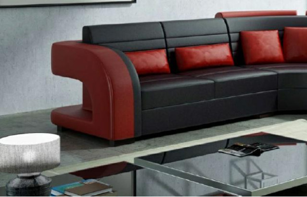 LEATHER SOFA Design Living landscape COUCH Suite UPHOLSTERED CORNER Corner sofa SOFA Bergamo