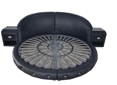 Round Leather Design Upholstered Beds Double Round Bed with USB LB8844