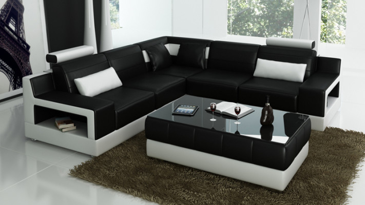 Leather sofa Couch Living landscape Sofa Corner sofa Corner Suite Design Modern