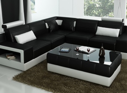 Leather sofa Couch Living landscape Sofa Corner sofa Corner Suite Design Modern