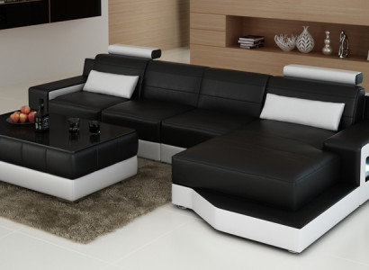 Leather sofa couch living landscape corner sofa modern corner suite decor design