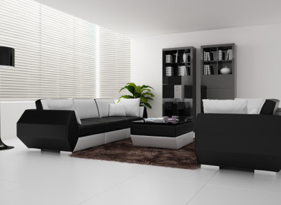 Leather sofa Couch Living landscape 3+3 Seater Suite Design Modern